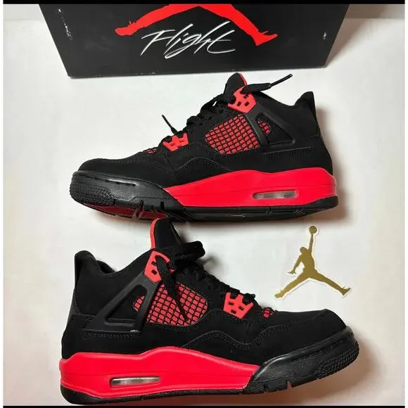 Size 6.5 - Nike Air Jordan 4 Retro GS Red Thunder